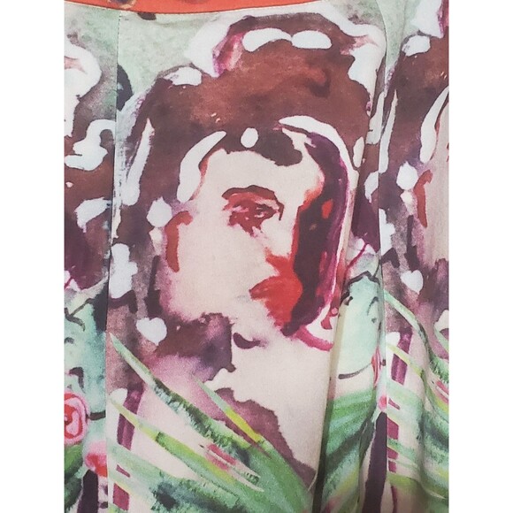 Alice + Olivia Meritt Lola Lady Print Pleated Midi Flare Skirt Cotton Size 2 - Picture 3 of 7